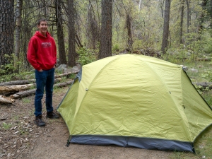 Boy Scout Travis by His Tent, Horton Creek - Highline - Derrick Trail Loop, Payson, Arizona